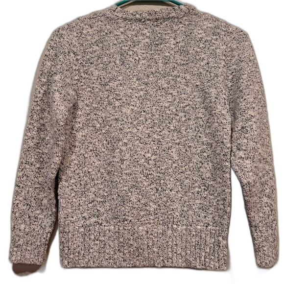 L.L. Bean Cotton Ragg Neutral Marled Navy White Sweater 100% Cotton size XS - Picture 3 of 7